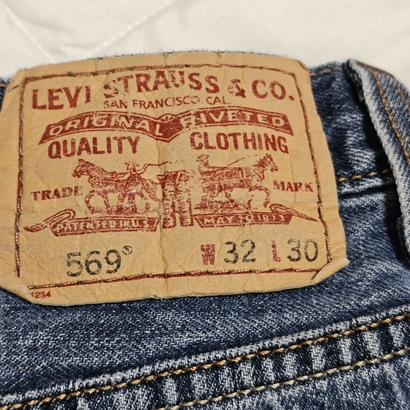 Levis 569 Loose Straight Mens Jeans 100% Cotton Lightweight Worn W32 L 30 - Picture 12 of 13